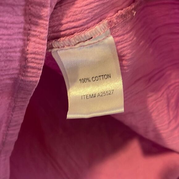 Appleseed’s cotton pink pleat front popover blouse medium - Picture 7 of 8
